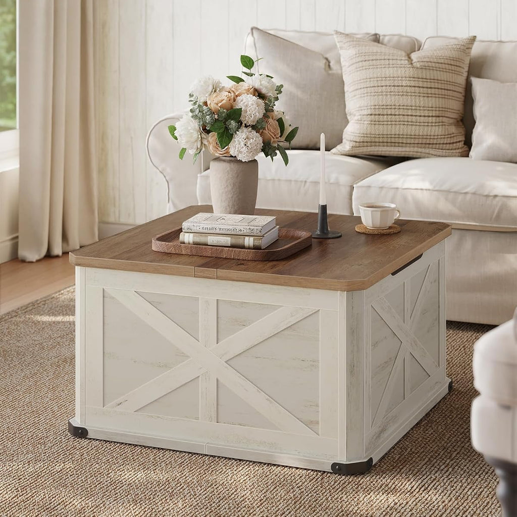 Two-Tone Flip Top Square Coffee Table