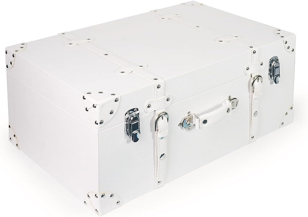 White Decor Wood Storage Trunk Case