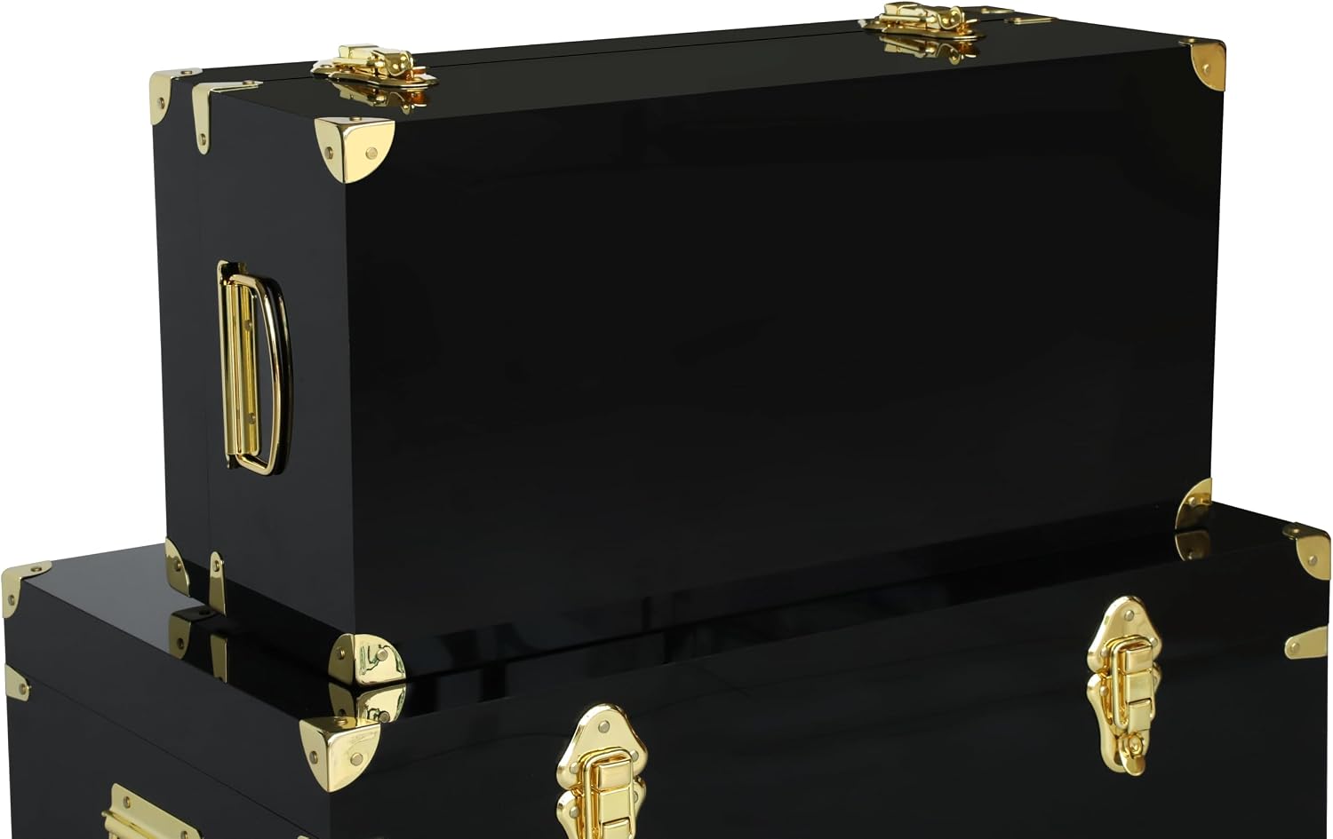 Black Acrylic Decor Storage Trunk Set of 2