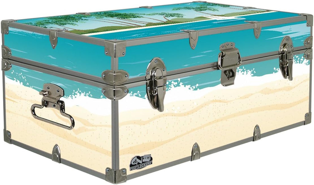 Floral Lockable Storage Footlocker