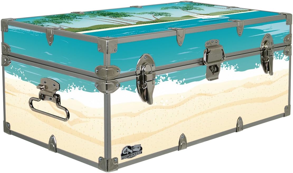 Floral Lockable Storage Footlocker