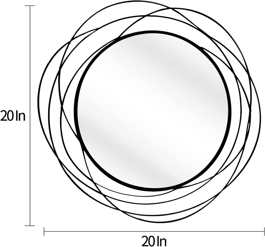 20 Inch Round Black Wall Mirror