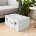 White Decor Wood Storage Trunk Case