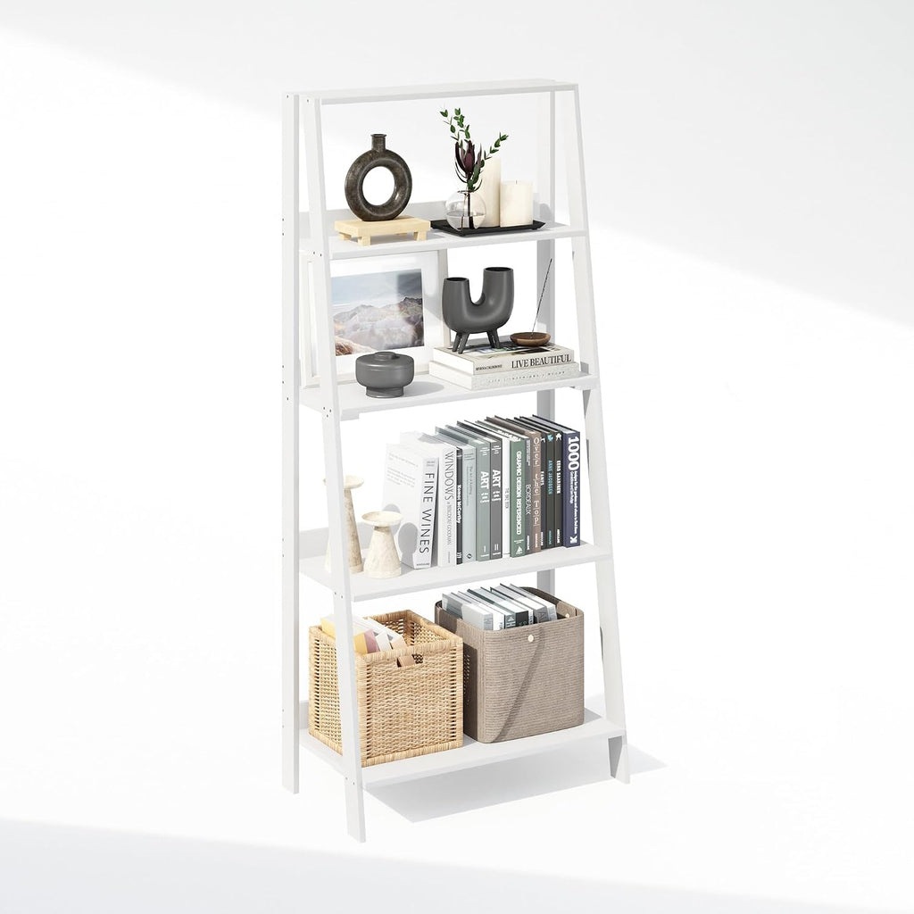 White 5-Tier Ladder Display Storage Shelf