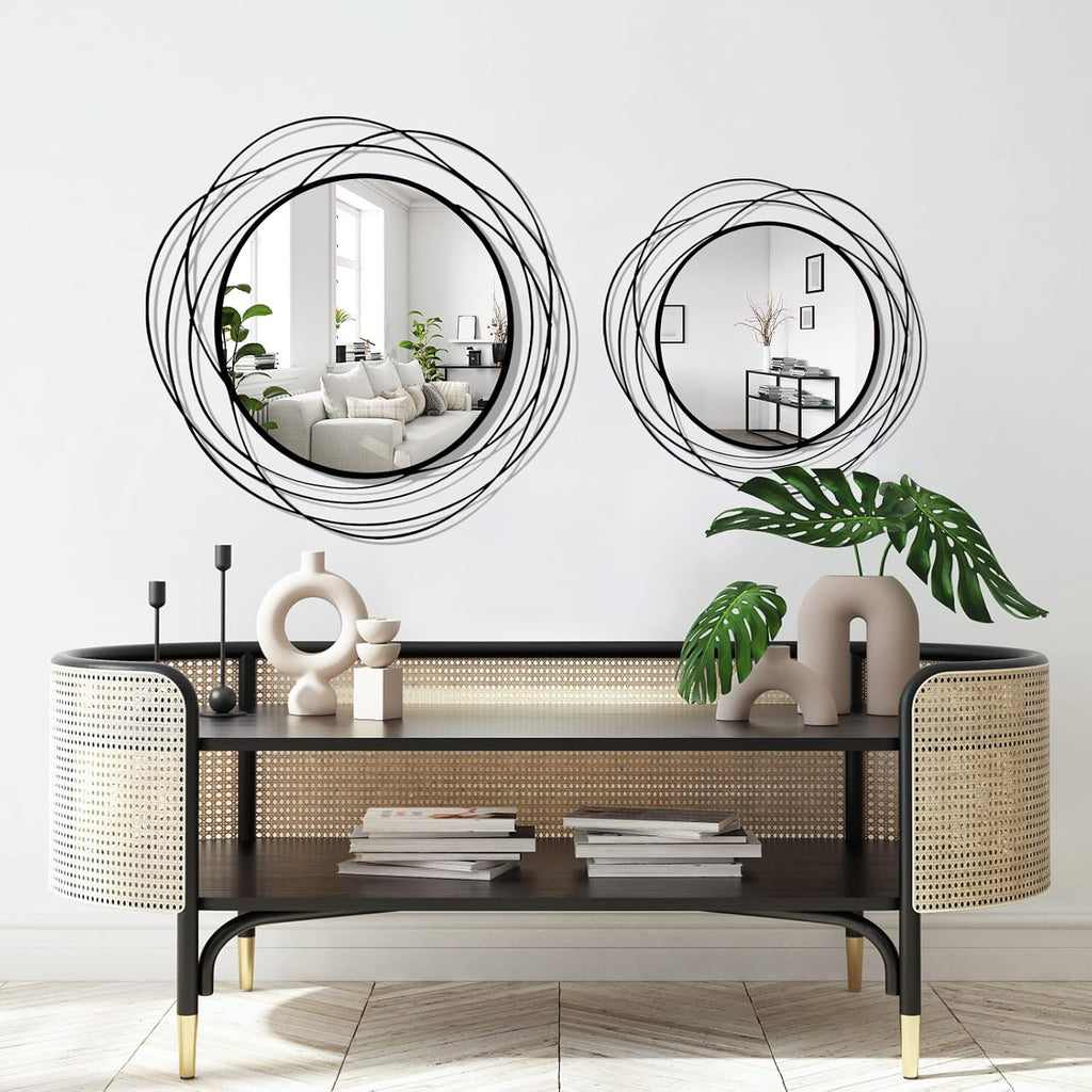 20 Inch Round Black Wall Mirror