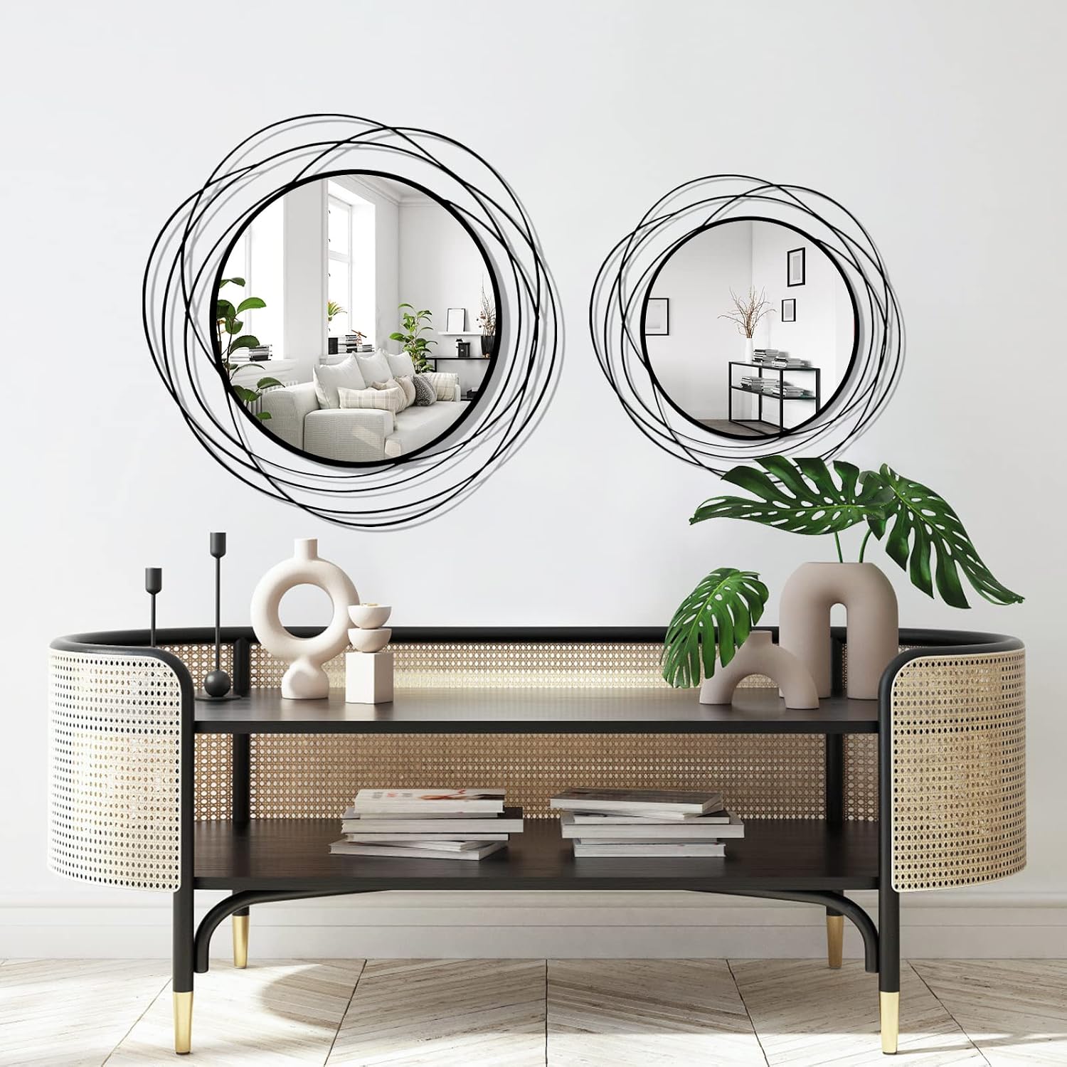 20 Inch Round Black Wall Mirror