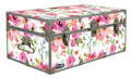 Floral Lockable Storage Footlocker
