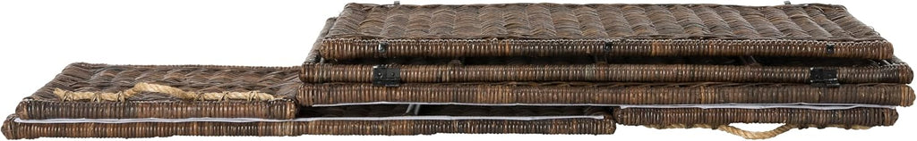 Brown Collapsible Wicker Storage Trunk