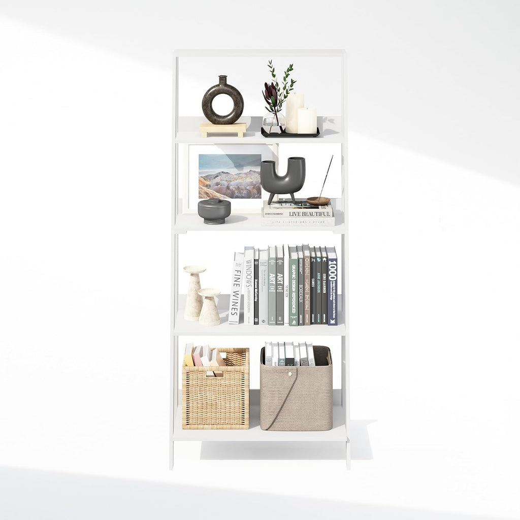 White 5-Tier Ladder Display Storage Shelf