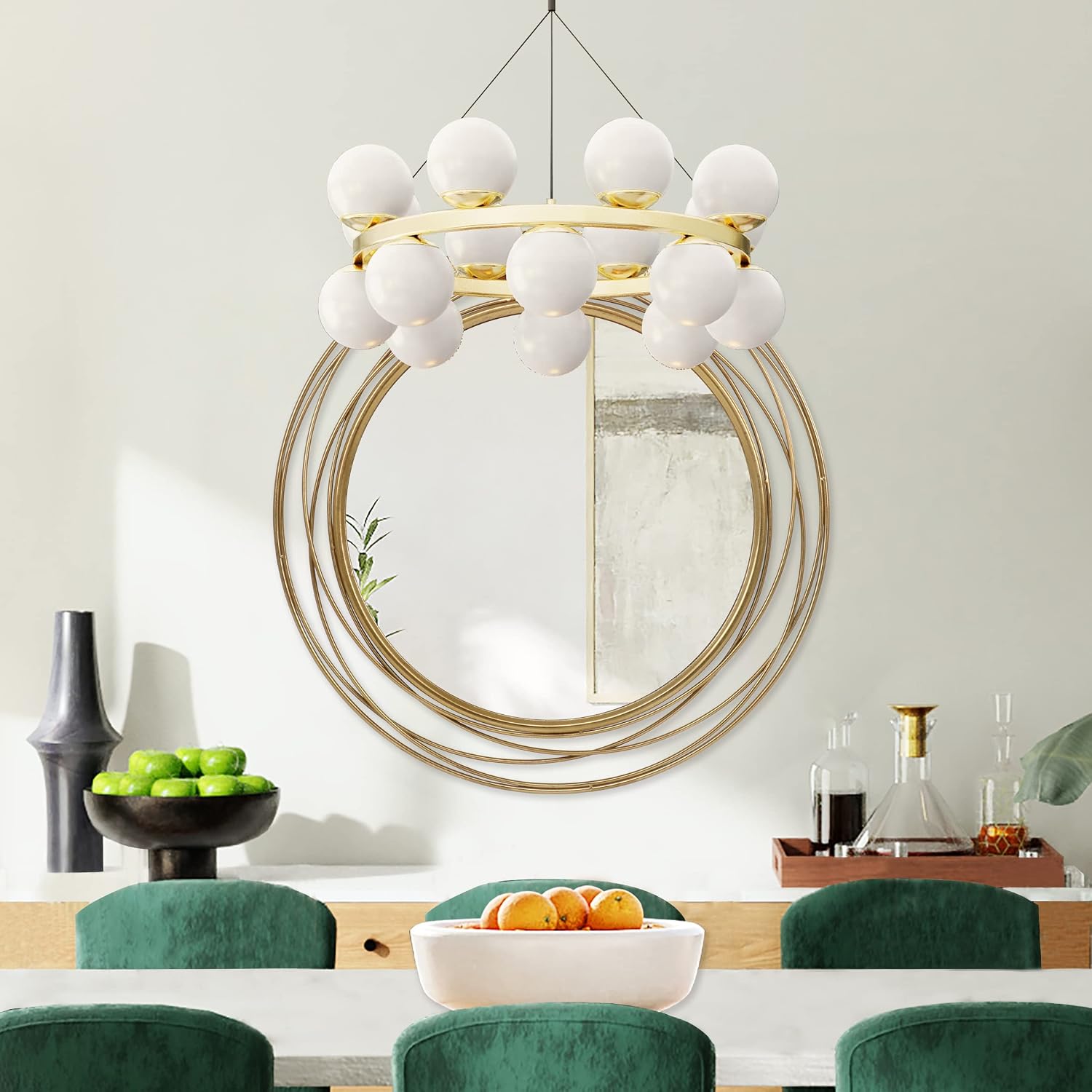 36 Inch Gold Iron Round Wall Mirror