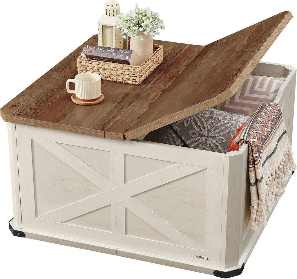 Two-Tone Flip Top Square Coffee Table