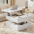 31.5" White Lift Top Storage Square Coffee Table