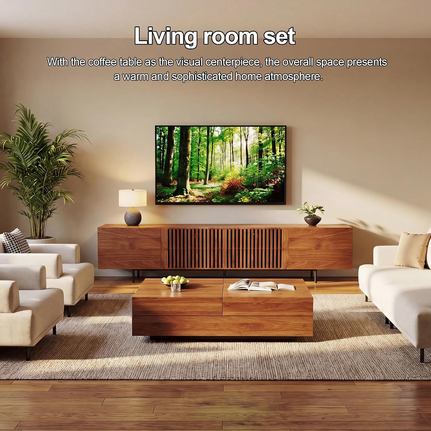 Walnut Extendable Storage Coffee Table