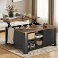 Mid-Century Lift Storage Square Coffee Table