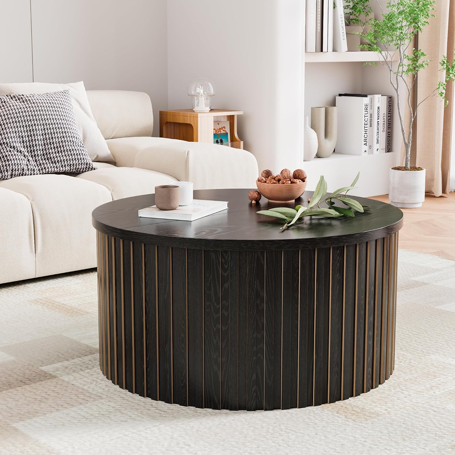 31.5" Black Farmhouse Lift Coffee Table