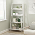 White 5-Tier Ladder Display Storage Shelf