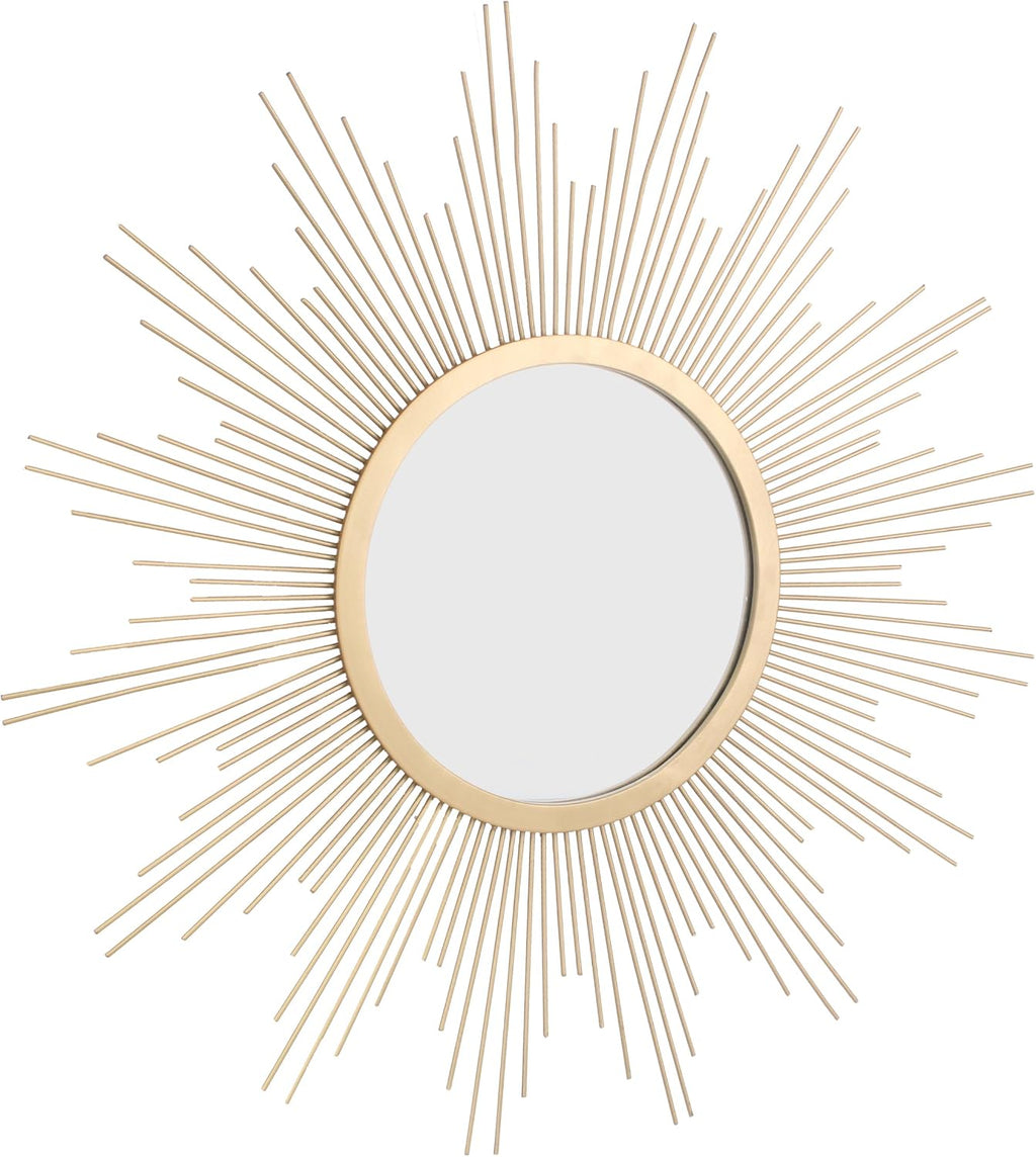 23" Antique Gold Starburst Round Wall Mirror