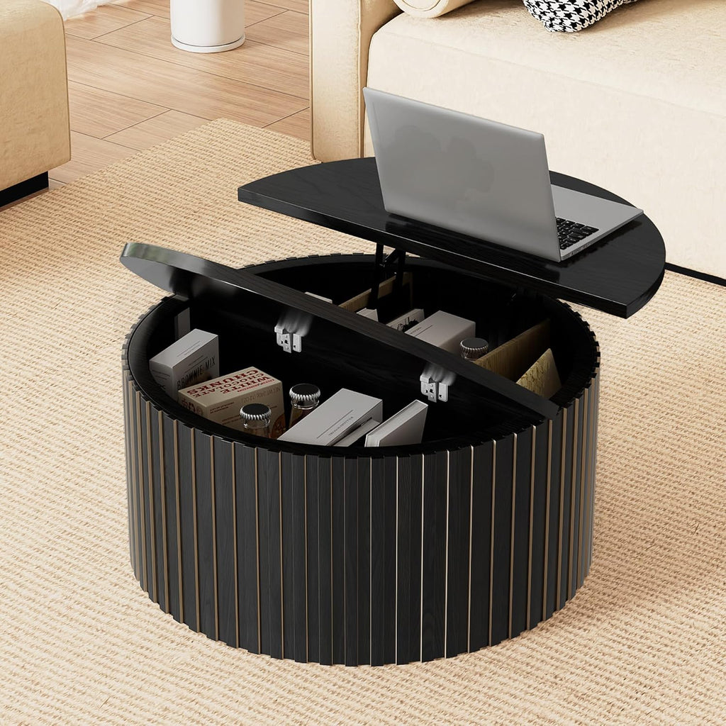 31.5" Black Farmhouse Lift Coffee Table