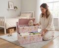 Pink Floral Stackable Storage Trunk Set of 2