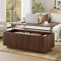 Walnut Fluted Lift Storage Coffee Table