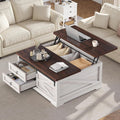 Two-Tone Lift Storage Square Coffee Table