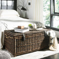 Brown Collapsible Wicker Storage Trunk
