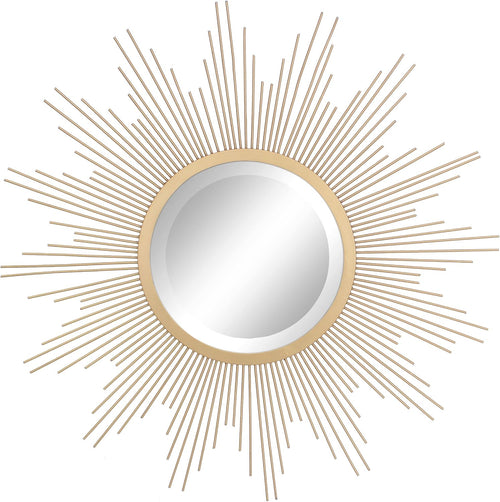 23" Antique Gold Starburst Round Wall Mirror