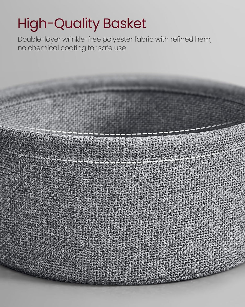 Fabric Basket Round Storage Coffee Table
