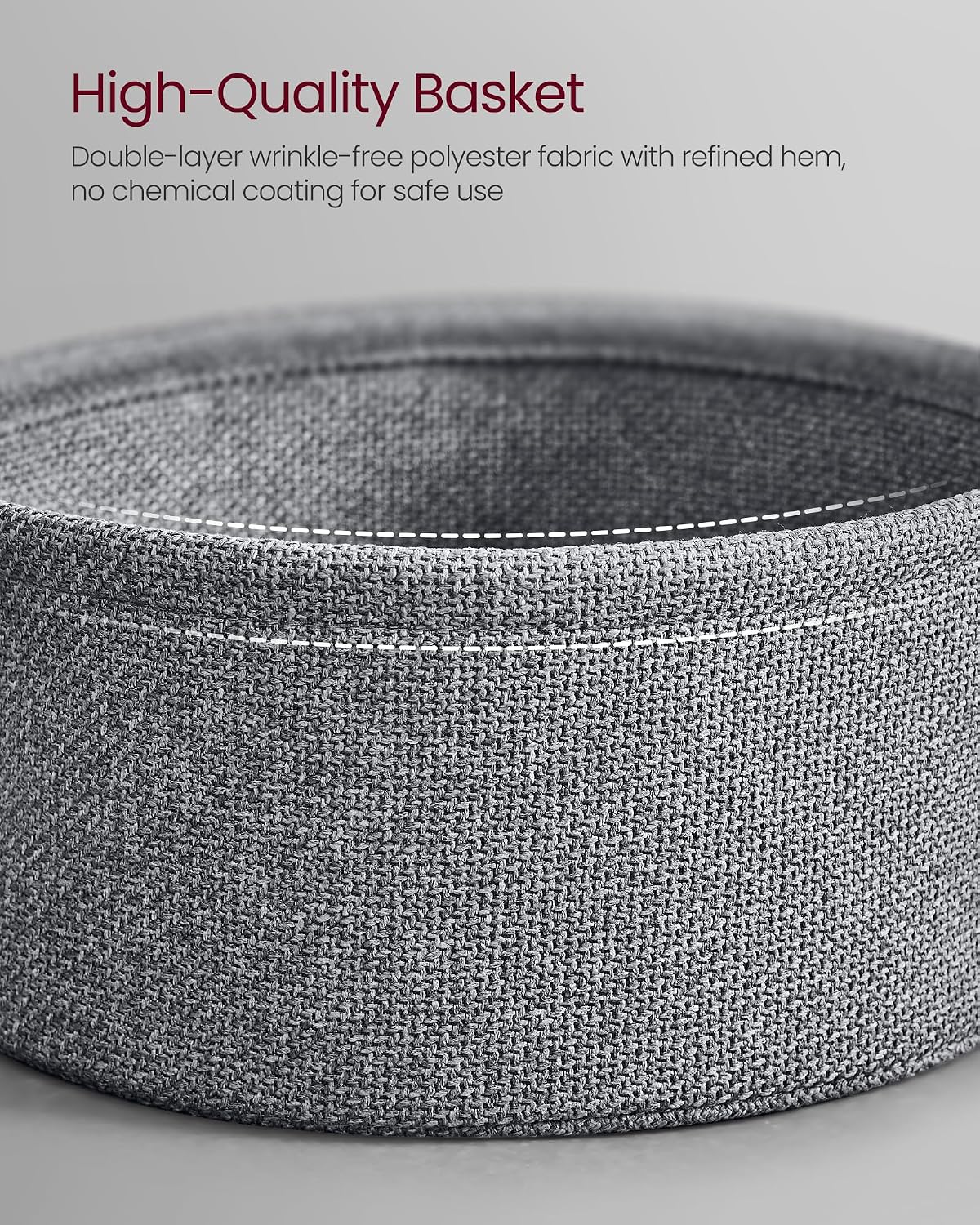 Fabric Basket Round Storage Coffee Table