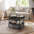 Fabric Basket Round Storage Coffee Table